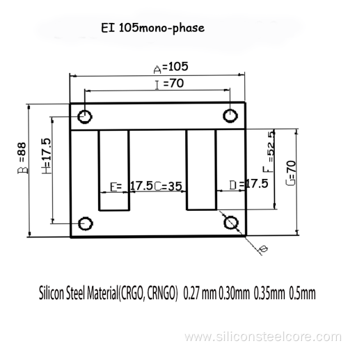 Lamination Core Of Transformer Made Cold Rolled Non-Orientedelec. Ss &strip W.winding (718-140-0607) Type Ei152.4